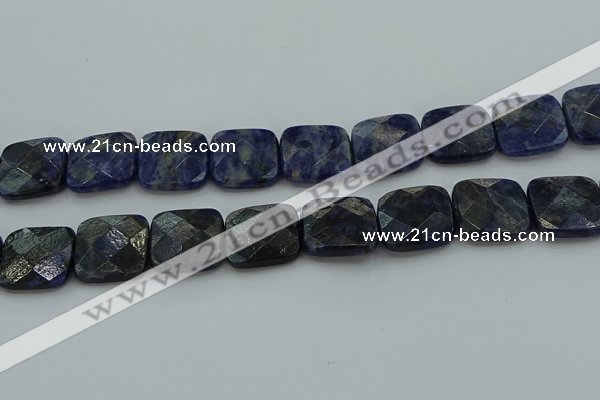 CSO729 15.5 inches 18*18mm faceted square sodalite gemstone beads