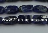 CSO735 15.5 inches 8*12mm faceted rectangle sodalite gemstone beads