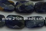 CSO738 15.5 inches 13*18mm faceted rectangle sodalite gemstone beads