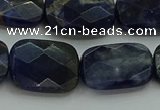 CSO739 15.5 inches 15*20mm faceted rectangle sodalite gemstone beads