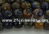 CSO752 15.5 inches 8mm faceted round orange sodalite beads