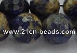 CSO757 15.5 inches 18mm faceted round orange sodalite beads