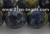 CSO758 15.5 inches 20mm faceted round orange sodalite beads