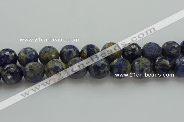 CSO758 15.5 inches 20mm faceted round orange sodalite beads