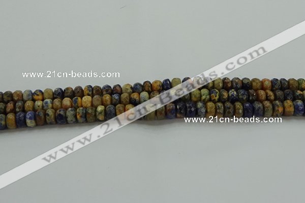 CSO761 15.5 inches 4*6mm faceted rondelle orange sodalite beads