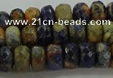 CSO762 15.5 inches 5*8mm faceted rondelle orange sodalite beads