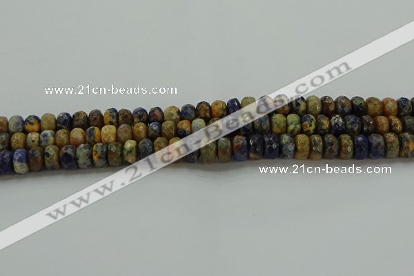 CSO762 15.5 inches 5*8mm faceted rondelle orange sodalite beads