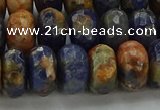 CSO764 15.5 inches 7*12mm faceted rondelle orange sodalite beads