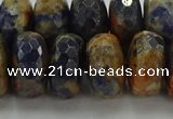 CSO766 15.5 inches 9*16mm faceted rondelle orange sodalite beads