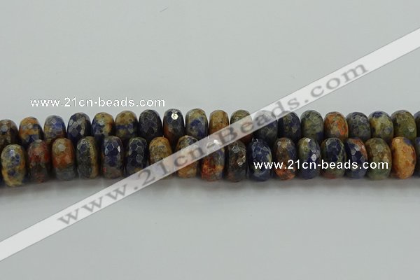 CSO766 15.5 inches 9*16mm faceted rondelle orange sodalite beads