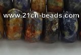 CSO767 15.5 inches 10*18mm faceted rondelle orange sodalite beads