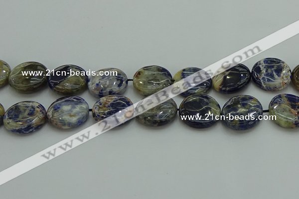 CSO776 15.5 inches 20mm flat round orange sodalite beads wholesale