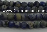 CSO800 15.5 inches 4mm round matte orange sodalite gemstone beads