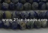 CSO801 15.5 inches 6mm round matte orange sodalite gemstone beads