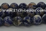 CSO802 15.5 inches 8mm round matte orange sodalite gemstone beads