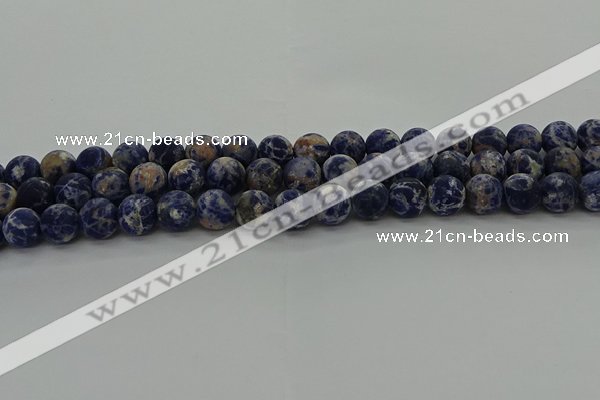 CSO803 15.5 inches 10mm round matte orange sodalite gemstone beads