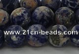 CSO804 15.5 inches 12mm round matte orange sodalite gemstone beads