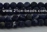 CSO810 15.5 inches 4mm round matte sodalite gemstone beads