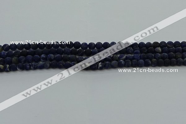 CSO810 15.5 inches 4mm round matte sodalite gemstone beads