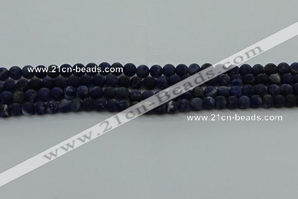 CSO811 15.5 inches 6mm round matte sodalite gemstone beads