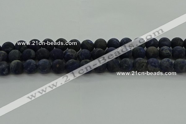 CSO814 15.5 inches 12mm round matte sodalite gemstone beads