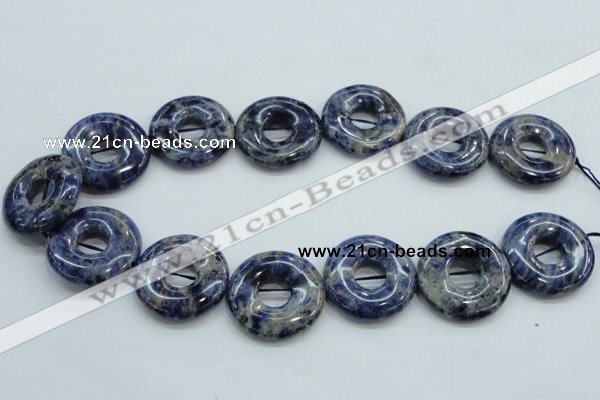 CSO82 15.5 inches 30mm donut sodalite gemstone beads wholesale