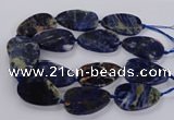 CSO821 15.5 inches 30*50mm - 32*52mm flat teardrop orange sodalite beads