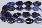 CSO824 15.5 inches 25*35mm - 30*40mm faceted freeform sodalite slab beads