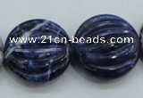 CSO84 15.5 inches 25mm flat round sodalite gemstone beads wholesale