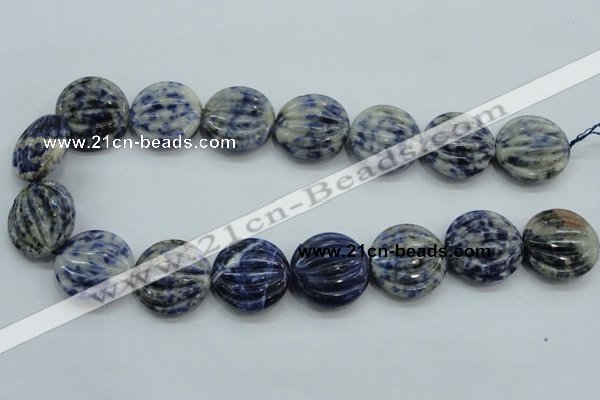 CSO84 15.5 inches 25mm flat round sodalite gemstone beads wholesale