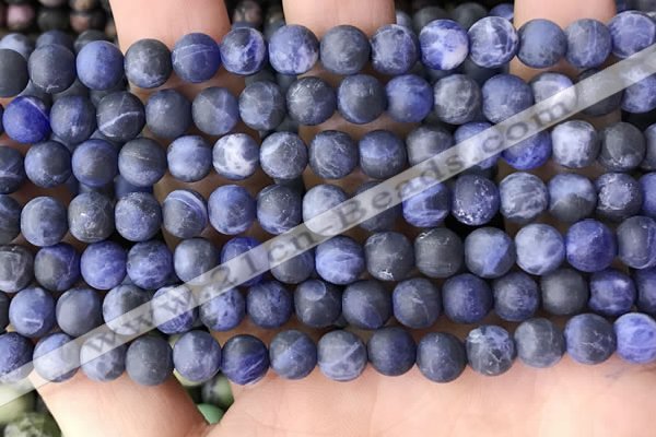 CSO841 15.5 inches 6mm round matte sodalite beads wholesale