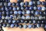 CSO847 15 inches 8mm faceted round sodalite beads wholesale