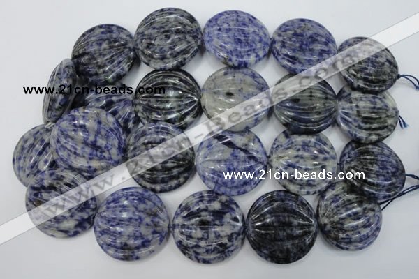 CSO85 15.5 inches 35mm flat round sodalite gemstone beads