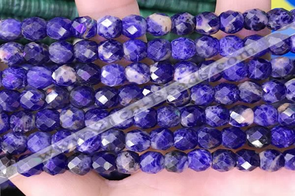 CSO850 15.5 inches 6*6mm faceted drum sodalite beads wholesale