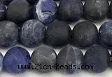 CSO926 15 inches 6mm round matte sodalite beads