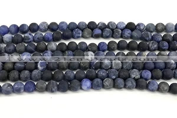 CSO926 15 inches 6mm round matte sodalite beads