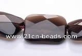 CSQ07 15*20mm faceted rectangle natural smoky quartz beads