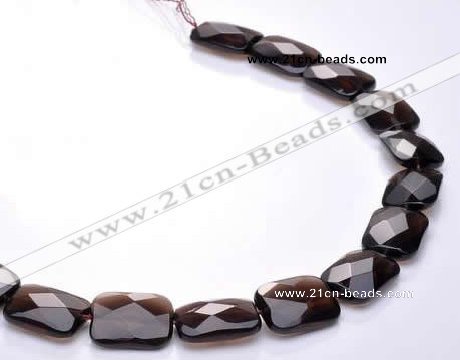 CSQ07 15*20mm faceted rectangle natural smoky quartz beads