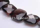 CSQ09 14*14mm faceted square natural smoky quartz bead Wholesale