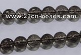 CSQ103 15.5 inches 8mm faceted round grade AA natural smoky quartz beads