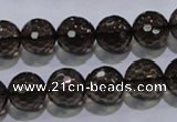 CSQ104 15.5 inches 12mm faceted round grade AA natural smoky quartz beads