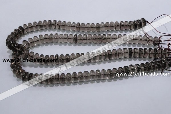 CSQ107 15.5 inches 6*12mm rondelle grade AA natural smoky quartz beads