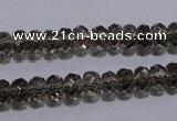 CSQ109 5*8mm faceted rondelle grade AA natural smoky quartz beads