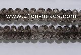 CSQ110 5*10mm faceted rondelle grade AA natural smoky quartz beads