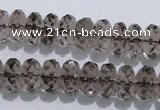 CSQ111 7*12mm faceted rondelle grade AA natural smoky quartz beads