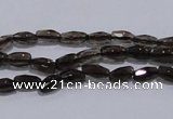 CSQ112 4*7mm faceted rice grade AA natural smoky quartz beads