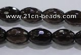 CSQ113 12*16mm faceted rice grade AA natural smoky quartz beads