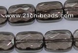 CSQ119 15*20mm facetad rectangle grade AA natural smoky quartz beads