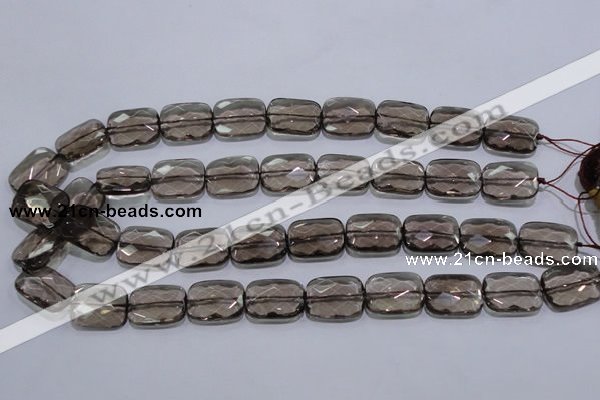 CSQ119 15*20mm facetad rectangle grade AA natural smoky quartz beads