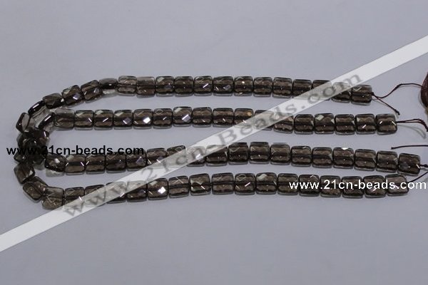 CSQ120 10*10mm facetad square grade AA natural smoky quartz beads